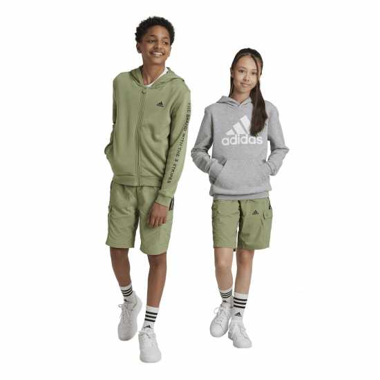 Adidas Unisex Kids Jersey Jogger Shorts Зелено/Черно 