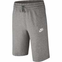 Nike Момчешки Къси Гащи Nsw Jersey Shorts Junior Boys Grey/White Детски къси панталони