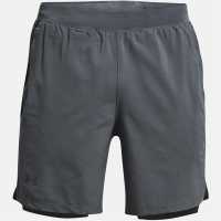 Under Armour Launch SW 7'' 2N1 Short Mens Черно сиво Мъжки къси панталони