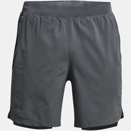 Under Armour Launch SW 7'' 2N1 Short Mens Черно сиво Мъжки къси панталони