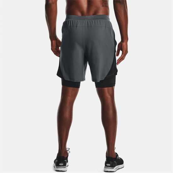 Under Armour Launch SW 7'' 2N1 Short Mens Черно сиво Мъжки къси панталони