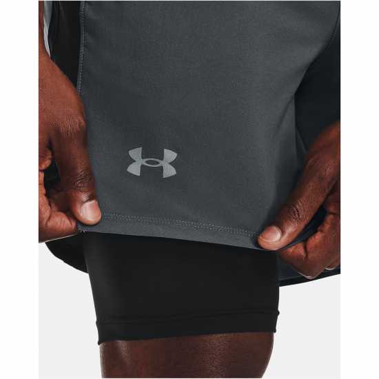 Under Armour Launch SW 7'' 2N1 Short Mens Черно сиво Мъжки къси панталони