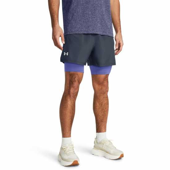 Under Armour Launch SW 7'' 2N1 Short Mens Сиво ливане Мъжки къси панталони