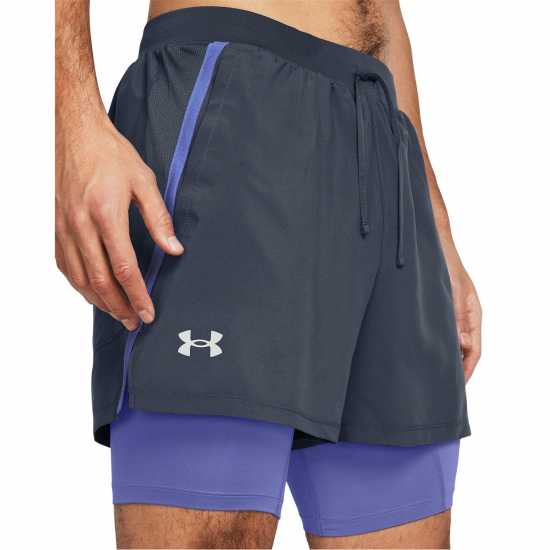 Under Armour Launch SW 7'' 2N1 Short Mens Сиво ливане Мъжки къси панталони