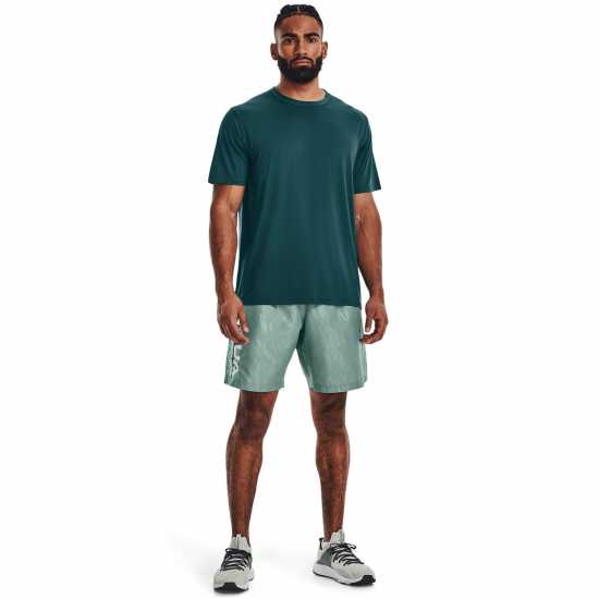 Under Armour Мъжки Шорти Woven Embossed Shorts Mens Green - Мъжко облекло за едри хора