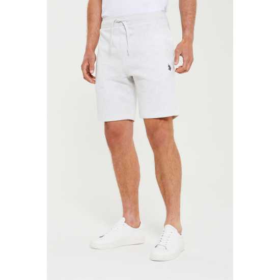 Us Polo Assn Fleece Shorts Light Grey Мъжко облекло за едри хора