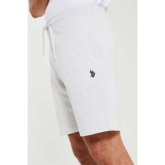 Us Polo Assn Fleece Shorts Light Grey Мъжко облекло за едри хора