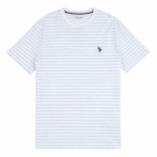 Us Polo Assn Мъжка Риза Reverse Stripe T-Shirt Mens Bluebell Мъжко облекло за едри хора