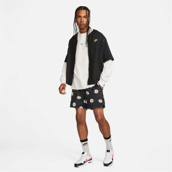 Nike Мъжки Бермуди Aop Flow Board Shorts Mens Black/White Мъжко облекло за едри хора