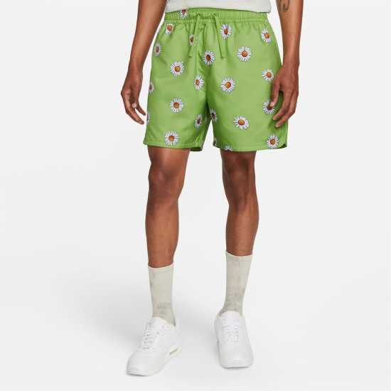 Nike Мъжки Бермуди Aop Flow Board Shorts Mens Green/White Мъжко облекло за едри хора