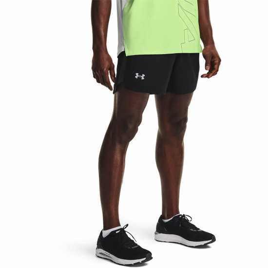 Under Armour Armour UA Launch Unlined 5 Shorts Men's Черно/Отражаващо Under Armour Armour UA Launch Unlined 5 Shorts Men's Черно/Отражаващо