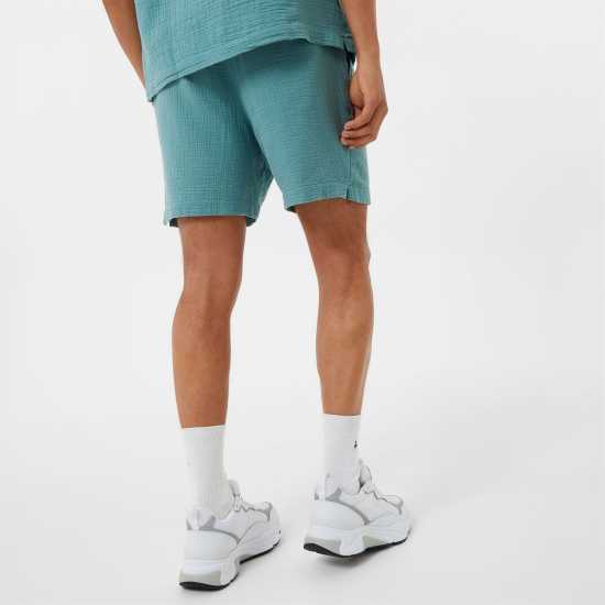 Jack Wills Textured Shorts Oil Blue Мъжко облекло за едри хора