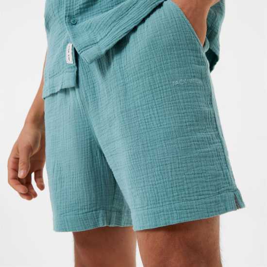 Jack Wills Textured Shorts Oil Blue Мъжко облекло за едри хора