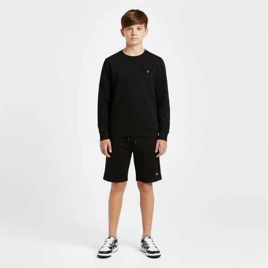 Lyle And Scott Kids' Fleece Jogger Shorts Jet Black Z865 Lyle And Scott Kids' Fleece Jogger Shorts Jet Black Z865