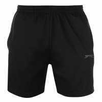 Slazenger Мъжки Шорти Жарсе Jersey Shorts Mens Black Мъжки къси панталони