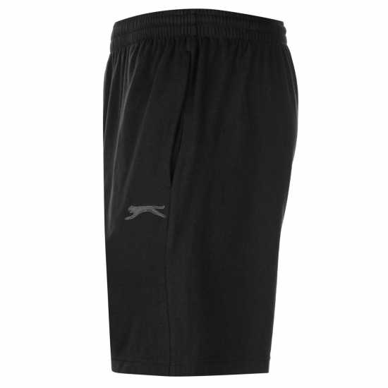 Slazenger Мъжки Шорти Жарсе Jersey Shorts Mens Черно Мъжки къси панталони