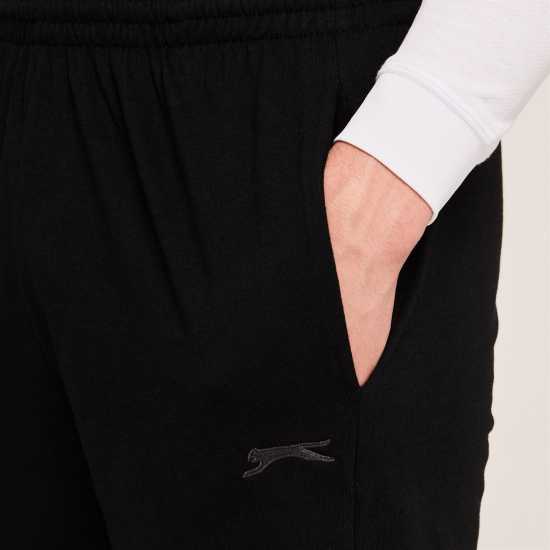 Slazenger Мъжки Шорти Жарсе Jersey Shorts Mens Black Мъжки къси панталони