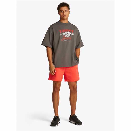 Tommy Jeans Men's Fleece Jogger Shorts Ярко червен 