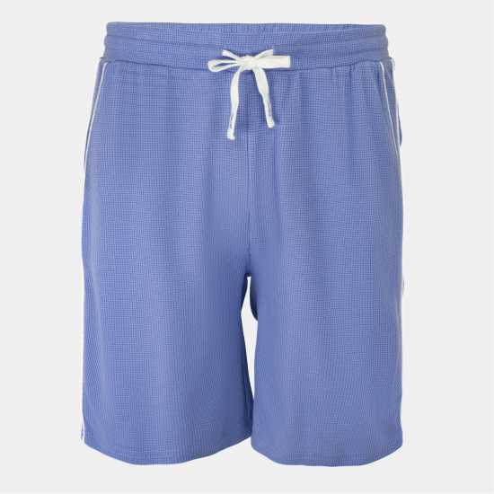 Fabric Waffle Shorts Mens Light Blue 