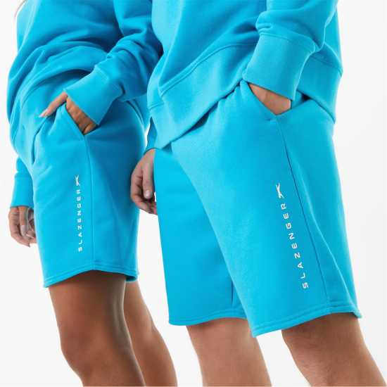 Slazenger Ft. Aitch Fleece Shorts Aqua Мъжко облекло за едри хора