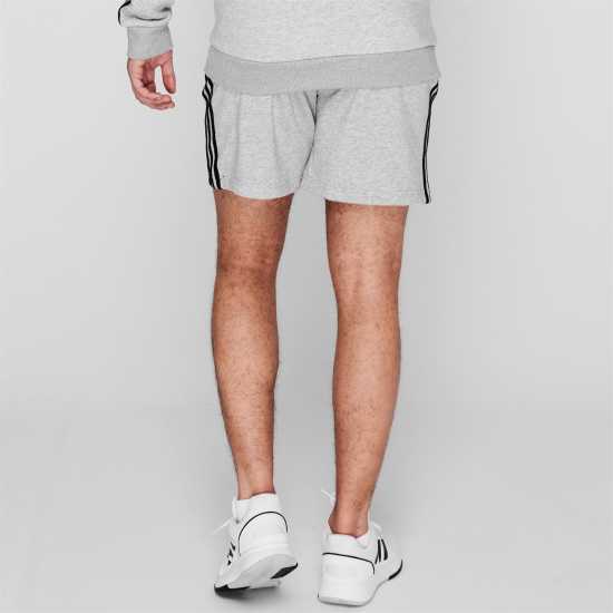 Adidas Мъжки Шорти Полар Essentials 3 Stripe Fleece Shorts Mens Grey/White Мъжко облекло за едри хора