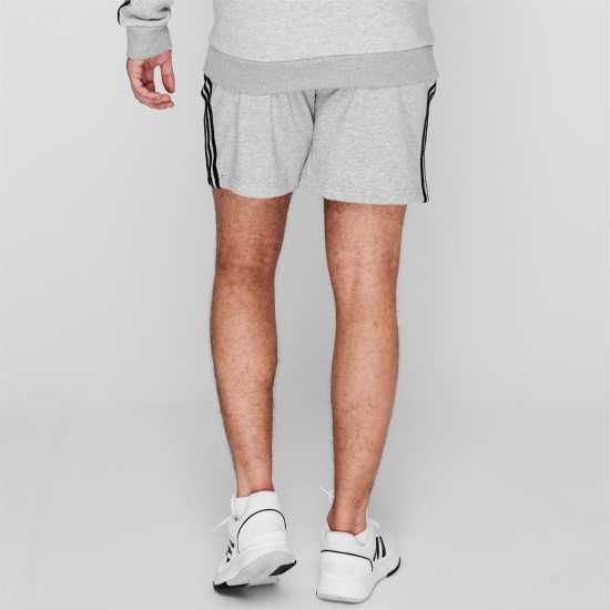 Adidas Мъжки Шорти Полар Essentials 3 Stripe Fleece Shorts Mens Grey/Black Мъжки къси панталони