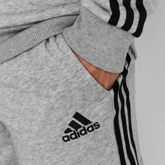 Adidas Мъжки Шорти Полар Essentials 3 Stripe Fleece Shorts Mens Grey/Black Мъжки къси панталони