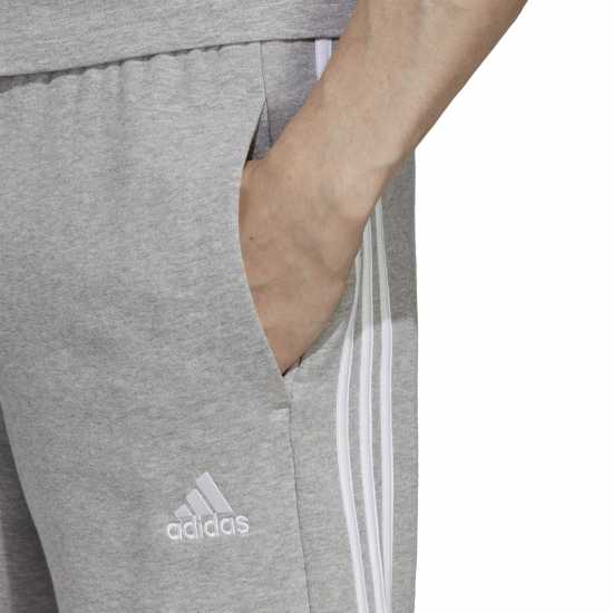 Adidas Мъжки Шорти Полар Essentials 3 Stripe Fleece Shorts Mens Grey/Black Мъжки къси панталони