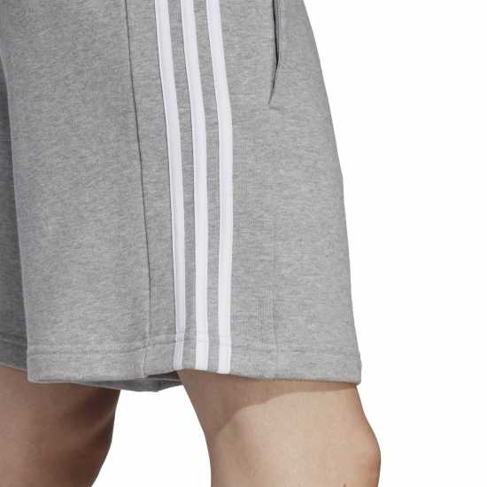 Adidas Мъжки Шорти Полар Essentials 3 Stripe Fleece Shorts Mens Grey/Black Мъжки къси панталони