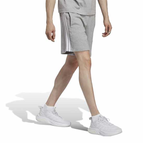 Adidas Мъжки Шорти Полар Essentials 3 Stripe Fleece Shorts Mens Grey/Black Мъжки къси панталони