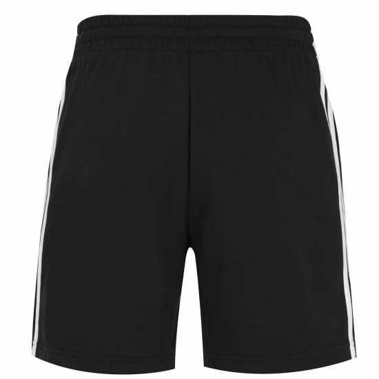 Adidas Мъжки Шорти Полар Essentials 3 Stripe Fleece Shorts Mens Черно/Бяло Мъжки къси панталони