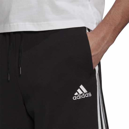 Adidas Мъжки Шорти Полар Essentials 3 Stripe Fleece Shorts Mens Черно/Бяло Мъжки къси панталони