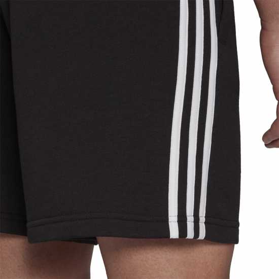 Adidas Мъжки Шорти Полар Essentials 3 Stripe Fleece Shorts Mens Черно/Бяло Мъжки къси панталони