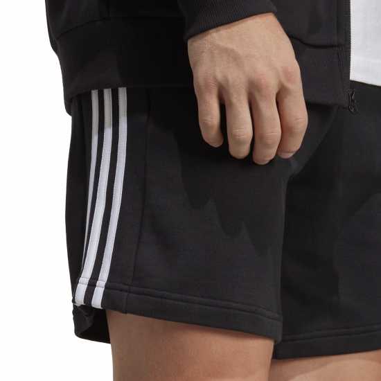 Adidas Мъжки Шорти Полар Essentials 3 Stripe Fleece Shorts Mens Черно/Бяло Мъжки къси панталони