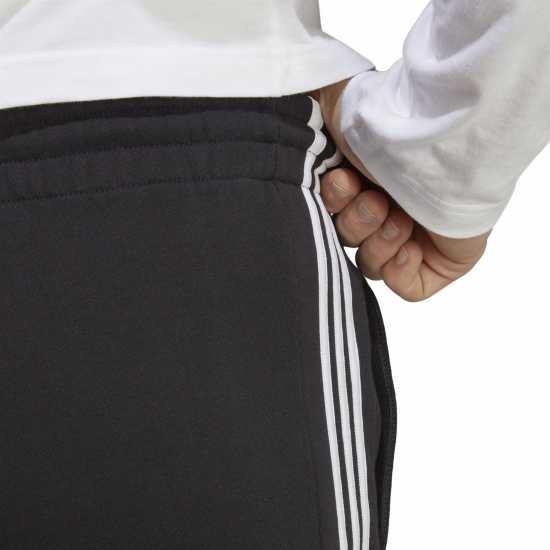 Adidas Мъжки Шорти Полар Essentials 3 Stripe Fleece Shorts Mens Черно/Бяло Мъжки къси панталони