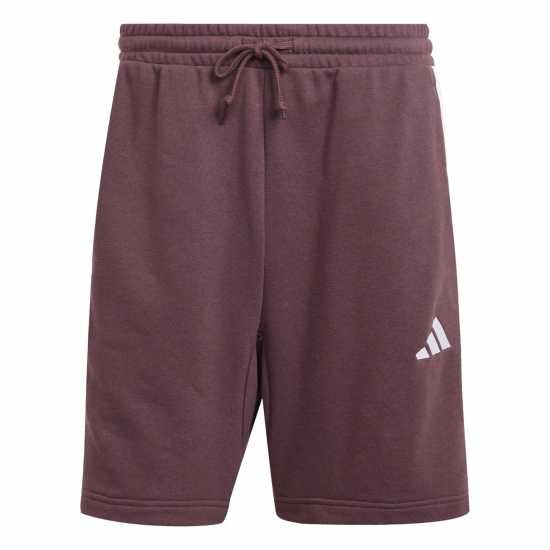 Adidas Мъжки Шорти Полар Essentials 3 Stripe Fleece Shorts Mens Аурора Рубин Мъжки къси панталони