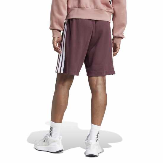 Adidas Мъжки Шорти Полар Essentials 3 Stripe Fleece Shorts Mens Аурора Рубин Мъжки къси панталони