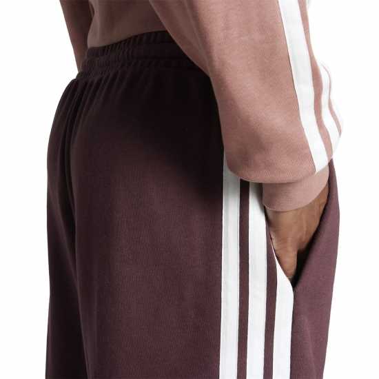Adidas Мъжки Шорти Полар Essentials 3 Stripe Fleece Shorts Mens Аурора Рубин Мъжки къси панталони
