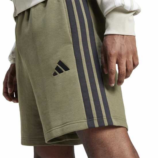 Adidas Мъжки Шорти Полар Essentials 3 Stripe Fleece Shorts Mens Олива Страта Мъжки къси панталони