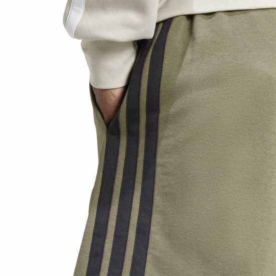 Adidas Мъжки Шорти Полар Essentials 3 Stripe Fleece Shorts Mens Олива Страта Мъжки къси панталони