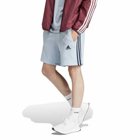 Adidas Мъжки Шорти Полар Essentials 3 Stripe Fleece Shorts Mens Wonder Blue Мъжко облекло за едри хора