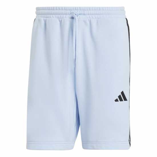 Adidas Мъжки Шорти Полар Essentials 3 Stripe Fleece Shorts Mens Glow Blue 
