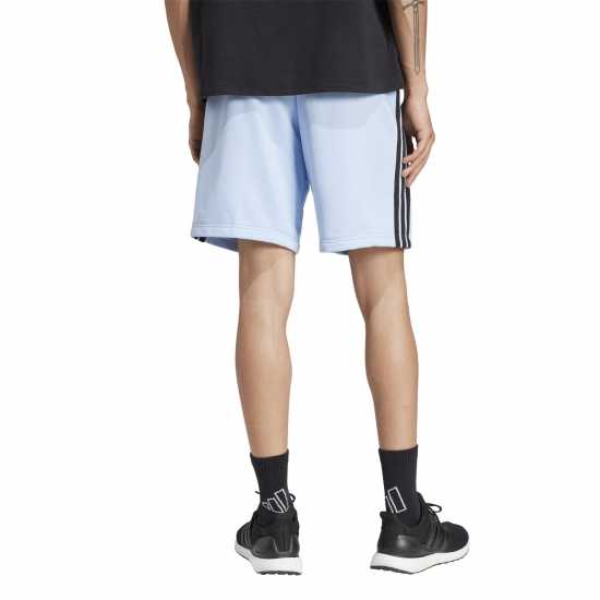 Adidas Мъжки Шорти Полар Essentials 3 Stripe Fleece Shorts Mens Glow Blue 