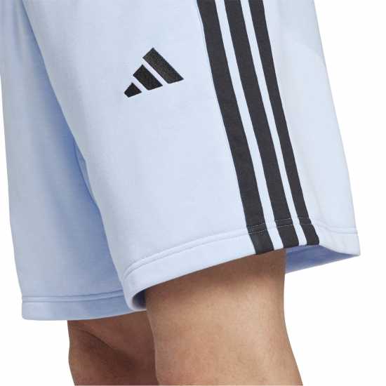 Adidas Мъжки Шорти Полар Essentials 3 Stripe Fleece Shorts Mens Glow Blue 