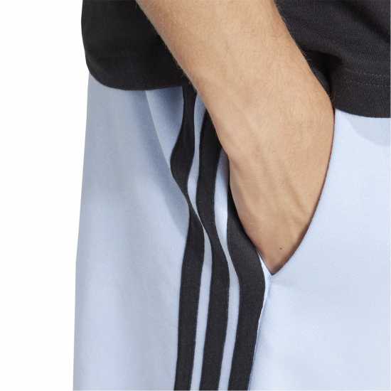 Adidas Мъжки Шорти Полар Essentials 3 Stripe Fleece Shorts Mens Glow Blue 