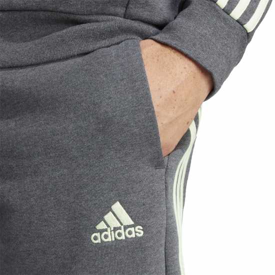 Adidas Мъжки Шорти Полар Essentials 3 Stripe Fleece Shorts Mens Grey/Grn Spark Мъжко облекло за едри хора