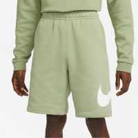 Nike Sportswear Club Men's Graphic Shorts Oil Green/White Мъжко облекло за едри хора