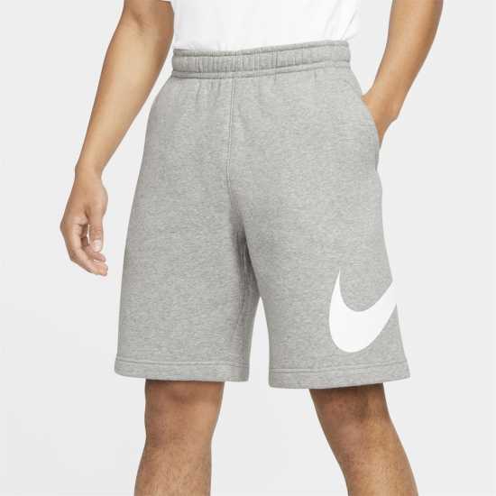 Nike Sportswear Club Men's Graphic Shorts Тъмно сиво/бяло Мъжки къси панталони