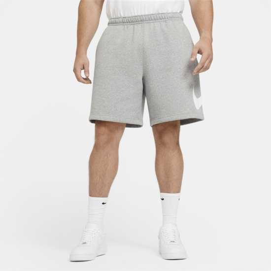Nike Sportswear Club Men's Graphic Shorts Тъмно сиво/бяло Мъжки къси панталони