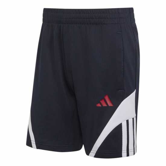 Adidas Men's Fleece Jogger Shorts Navy/Red Adidas Men's Fleece Jogger Shorts Navy/Red